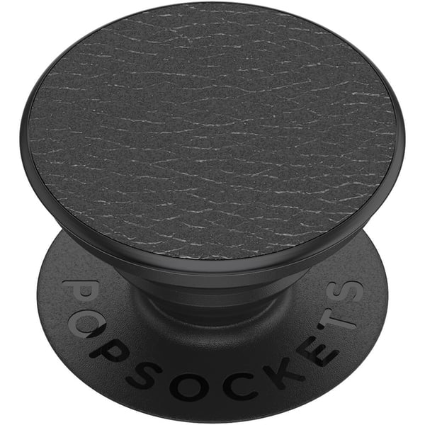 POPSOCKETS Pebbled Vegan Leather Black Avtagbart Grip