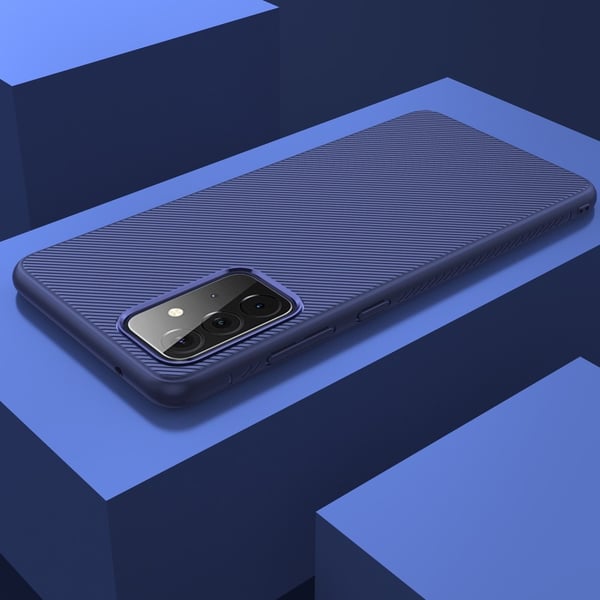 Twill Texture flexicase skal till Galaxy A72 5G - Blå