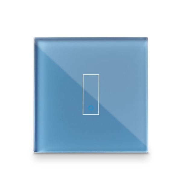 Iotty Smart Switch enkelknapps frontpanel - Cyan