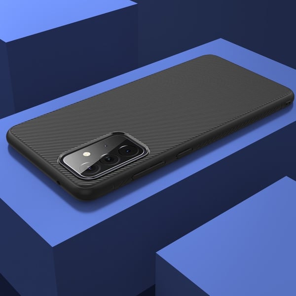 Twill Texture flexicase -kuori Galaxy A72 5G:lle - Musta