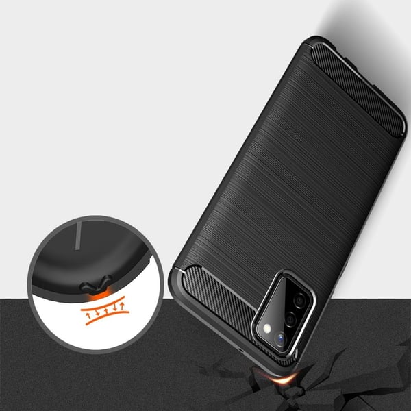 TPU Carbon Mobilskal Galaxy A02S - Svart