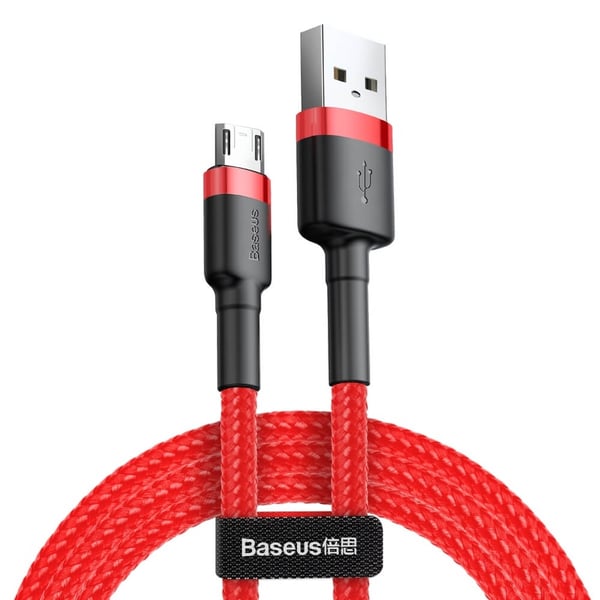 Baseus Cafule microUSB kabel QC3.0 2.4A 1M Rød Baseus Cafule microUSB kabel QC3.0 2.4A 1M Rød