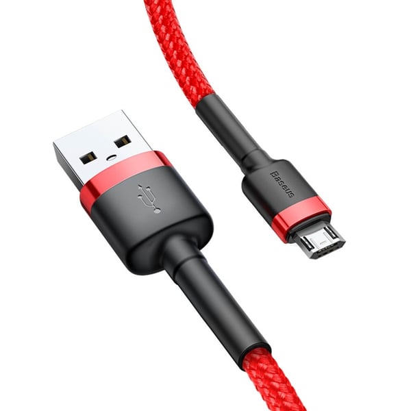 Baseus Cafule microUSB kabel QC3.0 1.5A 2M Rød