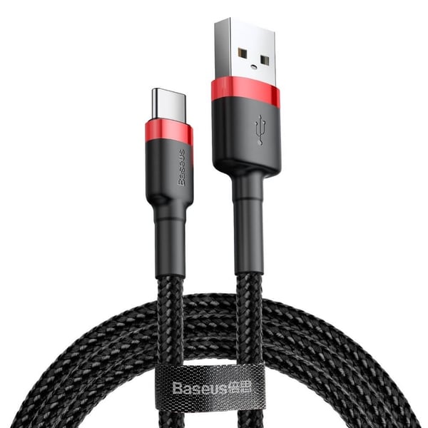 Baseus Cafule USB-C til USB-A kabel QC 3.0 2A 3m Sort-Rød
