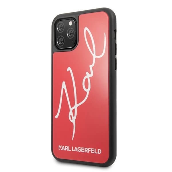 Karl Lagerfeld Skal iPhone 11 Pro Max Signature Glitter - Röd