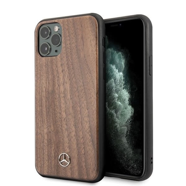 Mercedes Case skal iPhone 11 Pro Max Skal Trä Linje Valnöt Brun