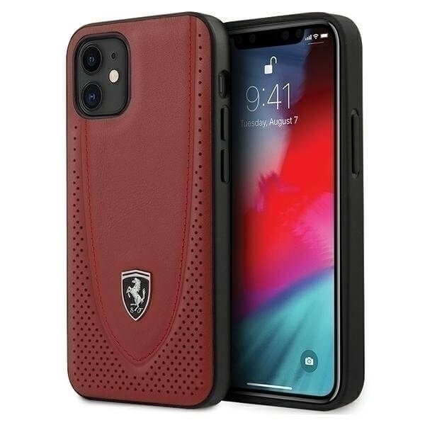 Ferrari Case skal iPhone 12 mini 5.4" Off Track Perforated - Röd