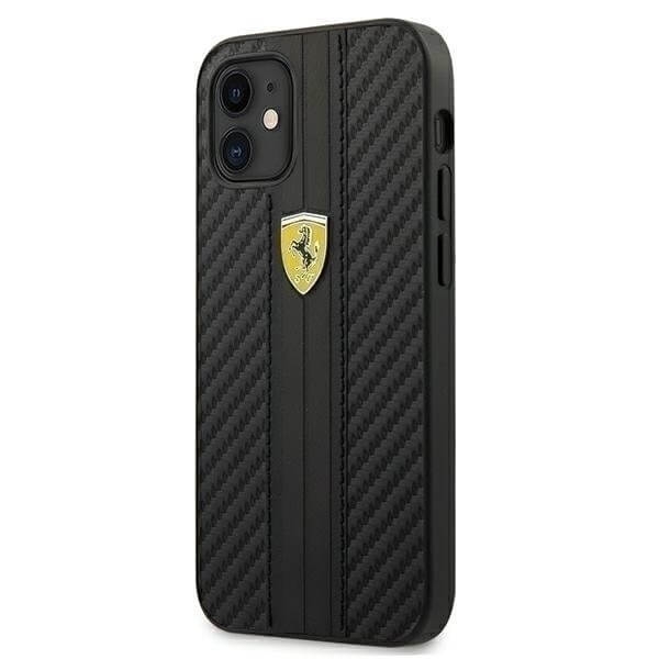 Ferrari Taske Cover til iPhone 12 mini 5.4" OnTrack PU Carbon - Sort