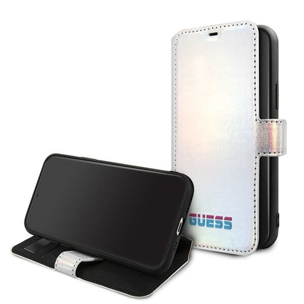 Guess iPhone 11 Pro Max cover book Iridescent Silver