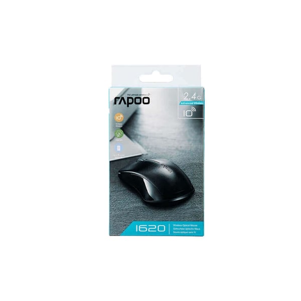 RAPOO Mouse 1620 2,4 GHz Trådløs Optisk Sort