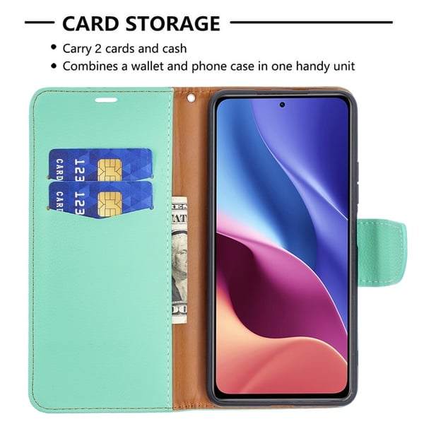 Litchi Plånboksfodral till Xiaomi Mi 11i / Poco F3 - Turkos