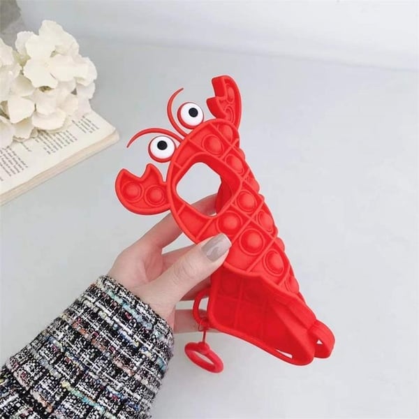 Crab Pop it Fidget Skal till iPhone 7/8/SE 2020 - Röd