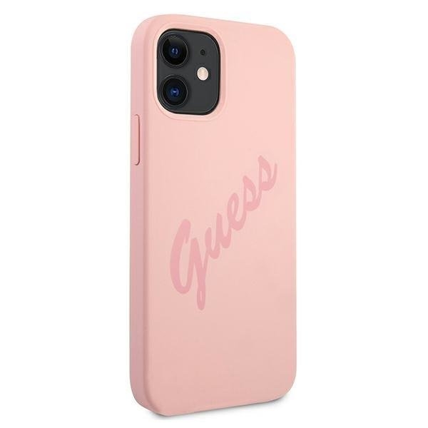 Guess Skal iPhone 12 Mini Script Vintage - Rosa