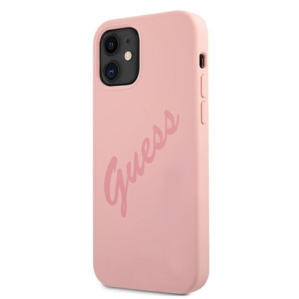 Guess Skal iPhone 12 Mini Script Vintage - Rosa