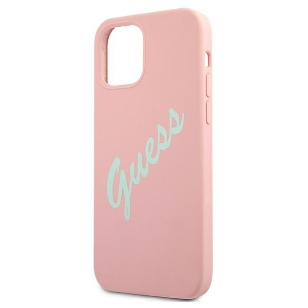 Guess Skal iPhone 12 & 12 Pro Silikon Vintage - Rosa/Grön