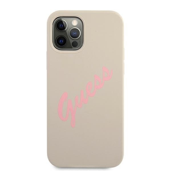Guess iPhone 12 Pro Max Skal Silikon Vintage - Rosa/Grå