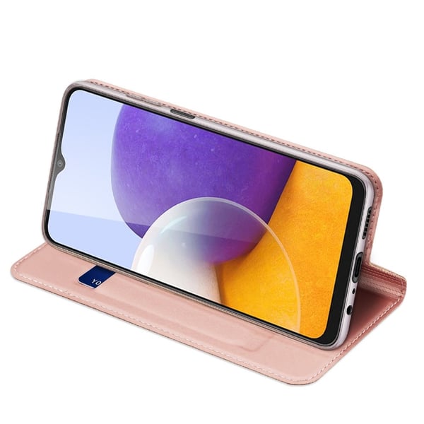 Dux Ducis Skinpro Lompakkokotelo Galaxy A22 4G - Ruusukulta