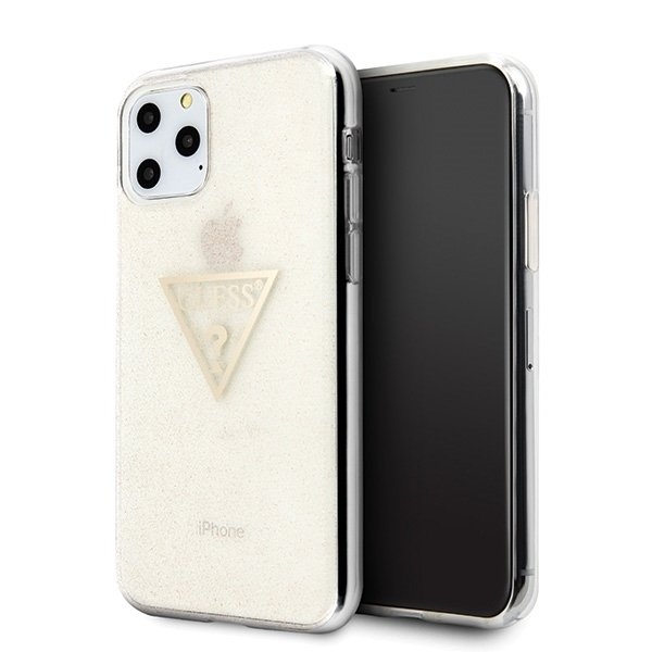 Guess Skal iPhone 11 Pro Glitter Triangle - Guld