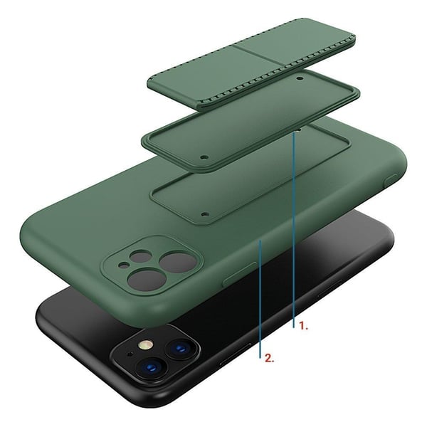 Wozinsky Kickstand Silikon Skal till iPhone 12 - Svart