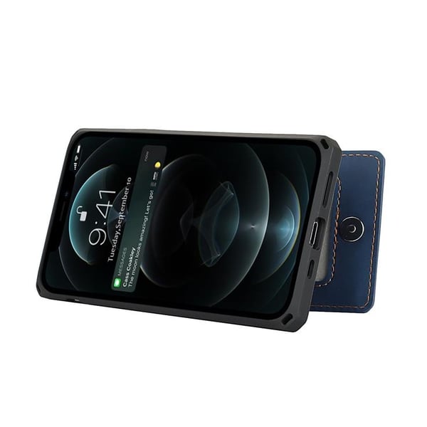 Skal med Kortplatser till iPhone 12 Pro Max - Blå