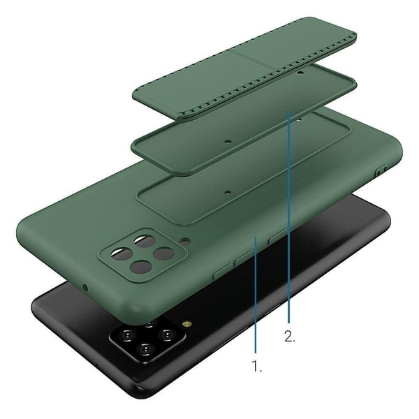 Wozinsky Kickstand Silicone Skal Samsung Galaxy A42 5G - Navy Blå