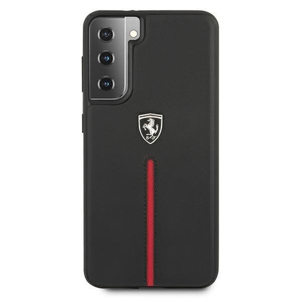 Ferrari Skal Galaxy S21 Plus Off Track Leather Nylon Stripe - Svart