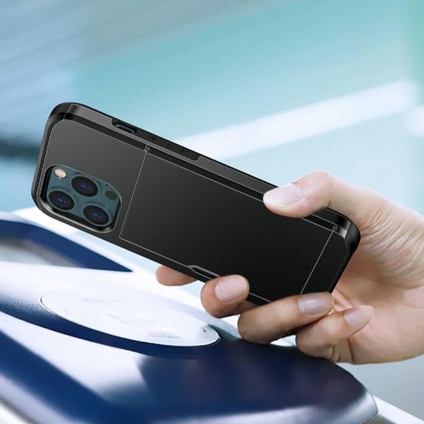 Hybrid Skal med Kortplats till iPhone 13 Pro Max - Silver