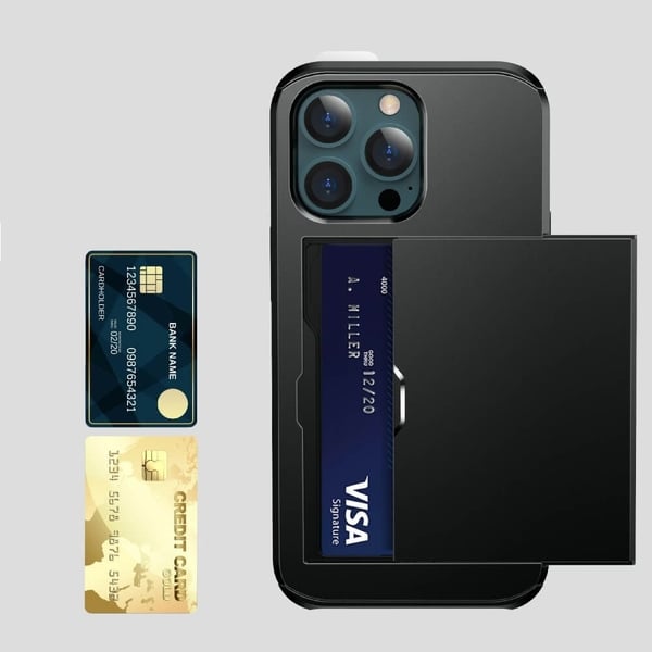 Hybrid Skal med Kortplats till iPhone 13 Pro Max - Silver