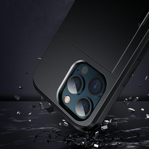 Hybrid Skal med Kortplats till iPhone 13 Pro Max - Silver