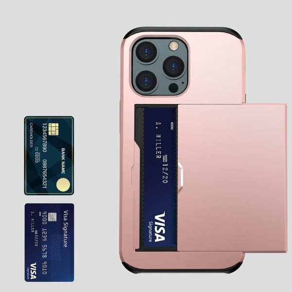Hybrid Taske med Kortplads til iPhone 13 Pro - Rose Gold