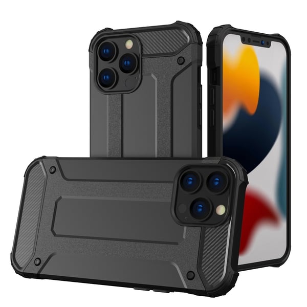 Hybrid Armor Tough Rugged Skal iPhone 13 Pro Max - Svart