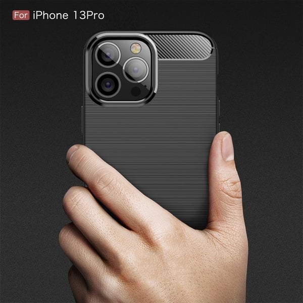 Hiilikuitukuvioitu kuori iPhone 13 Pro - Musta