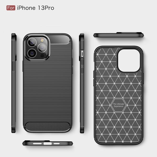 Carbon Fiber Texture Skal iPhone 13 Pro - Blå