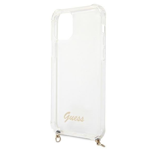 Guess Skal iPhone 12 & 12 Pro Gold Chain - Transparent