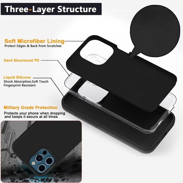 Liquid Silicone Skal iPhone 13 Pro - Mörk Blå