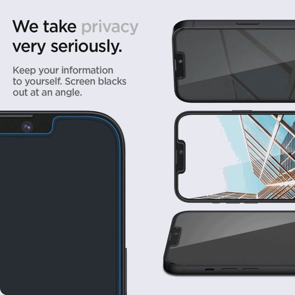 Spigen 2-Pack Privacy Karkaistu lasinen näytönsuoja iPhone 13 Pro Max