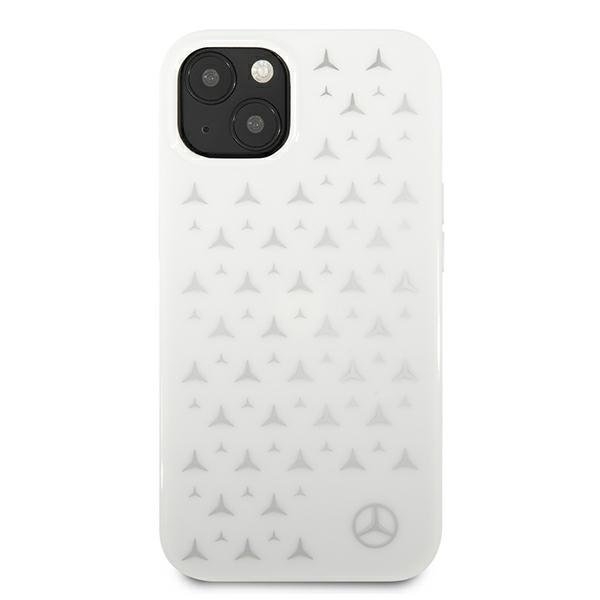 Mercedes Silver Stars Skal Pattern iPhone 13 Mini - Vit