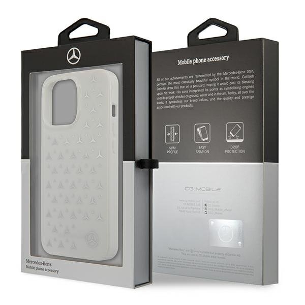 Mercedes Silver Stars Pattern Skal iPhone 13 / 13 Pro - Vit