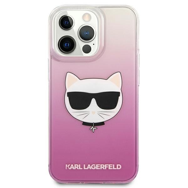 Karl Lagerfeld Choupette Head Skal iPhone 13 Pro Max - Rosa