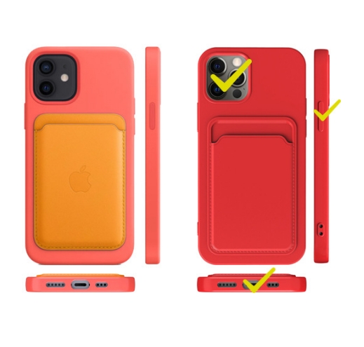 iPhone 13 Pro Skal med Kortfack - Rosa