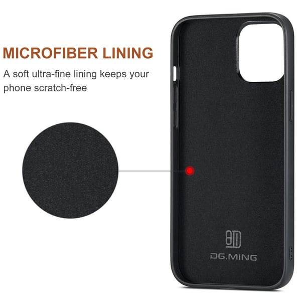 DG.MING iPhone 13 Mini -kuori ja lompakko jalustalla - Ruskea