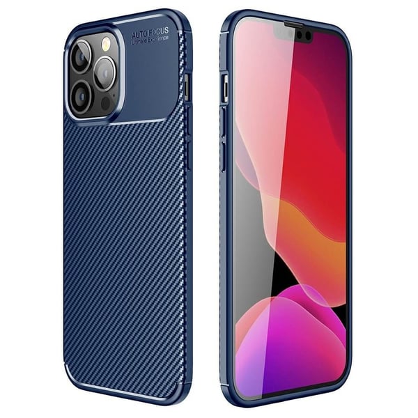 Carbon Fiber Mobilskal till Apple iPhone 13 Pro - Blå