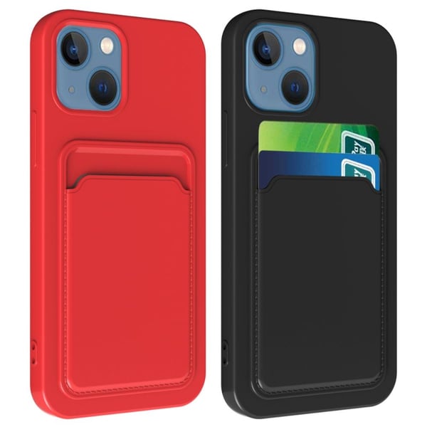 iPhone 8 Skal med Kortfack - Röd
