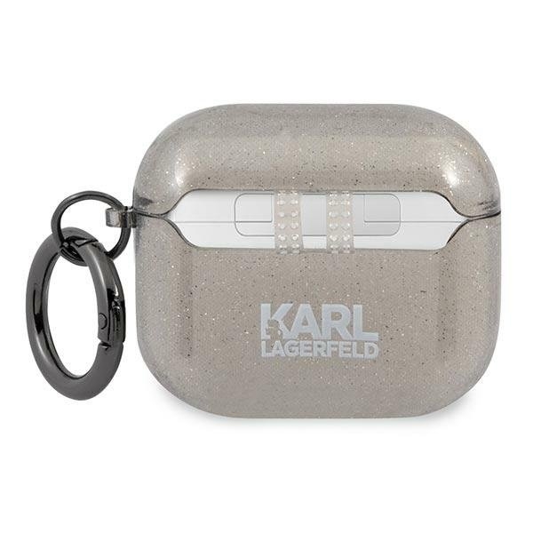 Karl Lagerfeld Skal Glitter Karl`s Head Airpods 3 - Svart