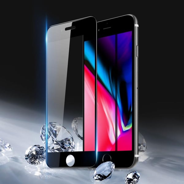 [1-PACK] Härdat Glas Skärmskydd iPhone 8 Plus / iPhone 7 Plus - Svart
