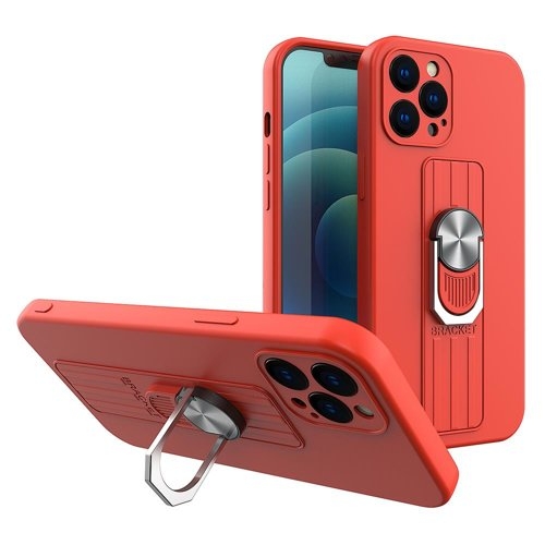 Ring Silicone Finger Grip Skal iPhone XS Max - Röd