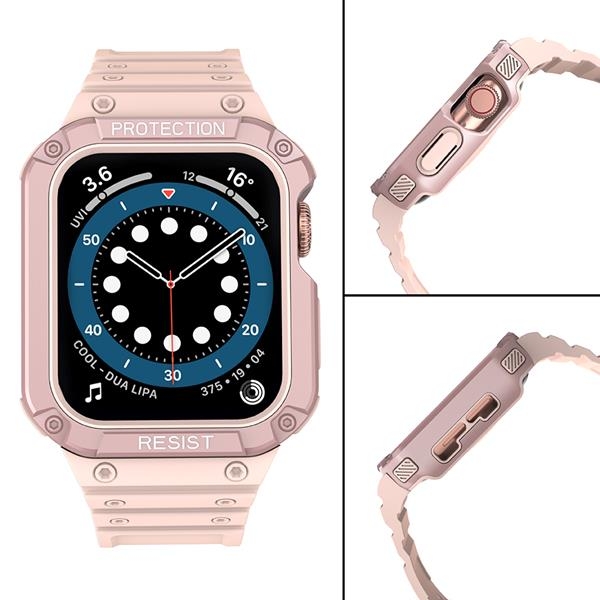 Ranneke yhteensopiva Apple Watch 4/5/6/7/SE (42/44/45mm) kanssa, vaaleanpunainen