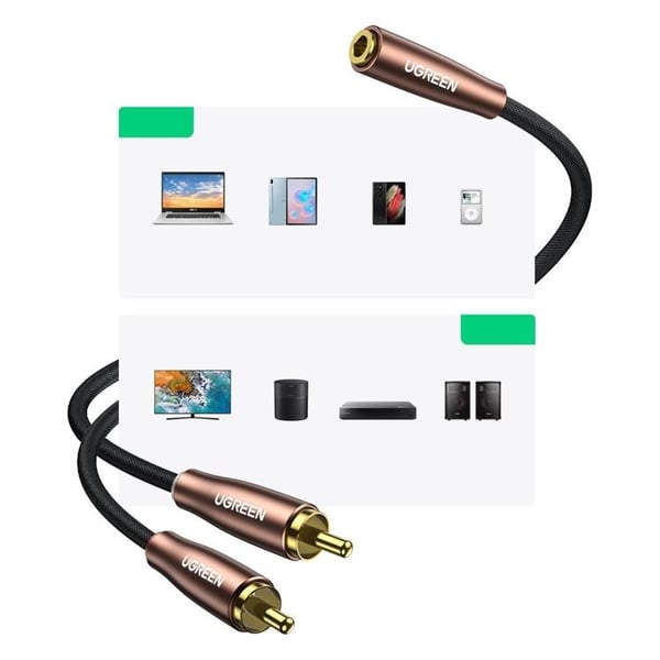 Ugreen Audio Kabel Mini Jack 3m - Brun