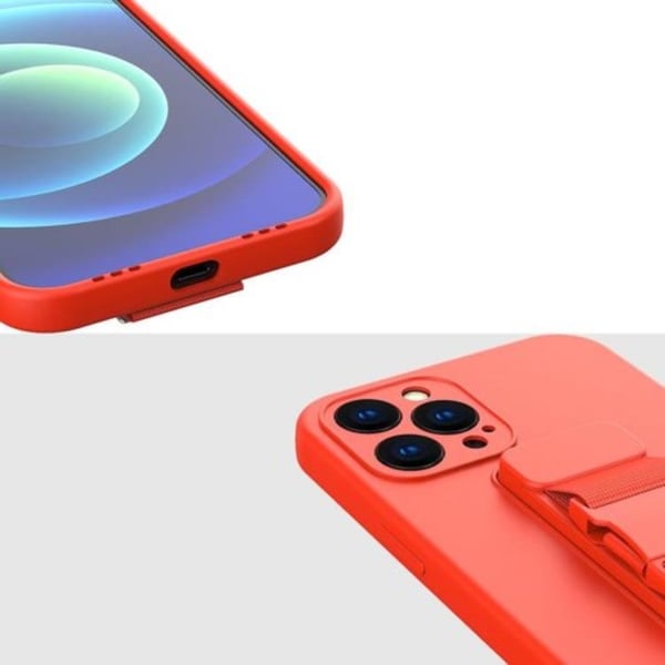 Rope Gel Airbag Skal Med Lanyard iPhone 13 Pro - Ljus Blå
