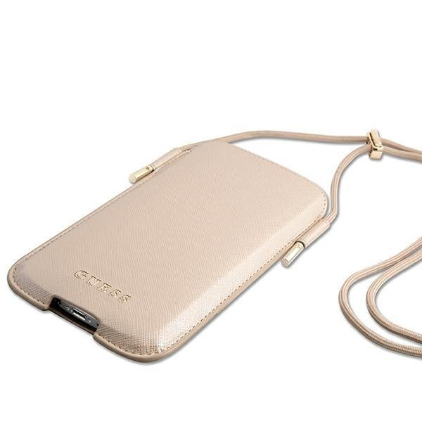 Guess Saffiano Halsbandsfodral 6.1" - Guld